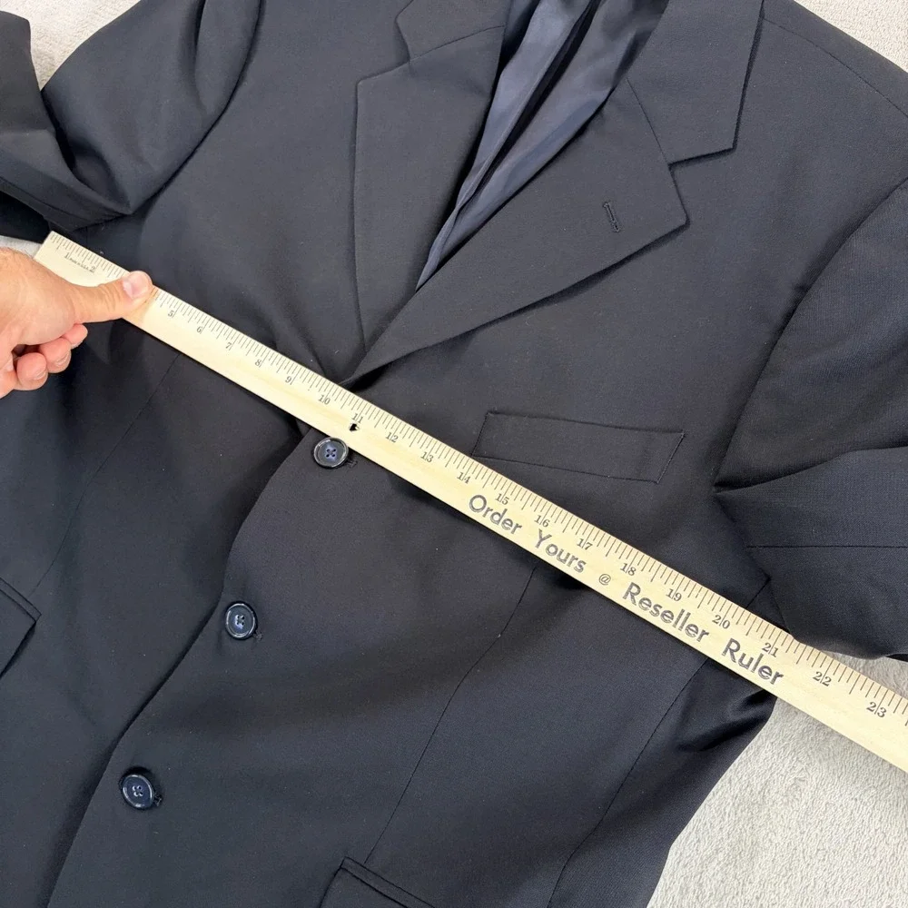 Brooks Brothers 346 Stretch Blazer Sport Coat Jacket Black Wool Men 42S Desinger
